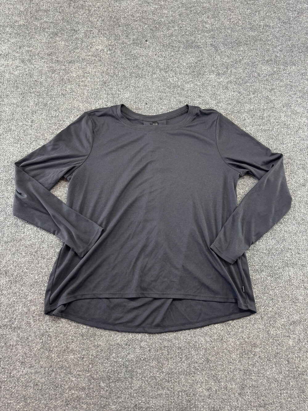 Mondetta Shirt Womens XL Gray Long Sleeve Lightweight Stretch Ribbed Relaxed Top